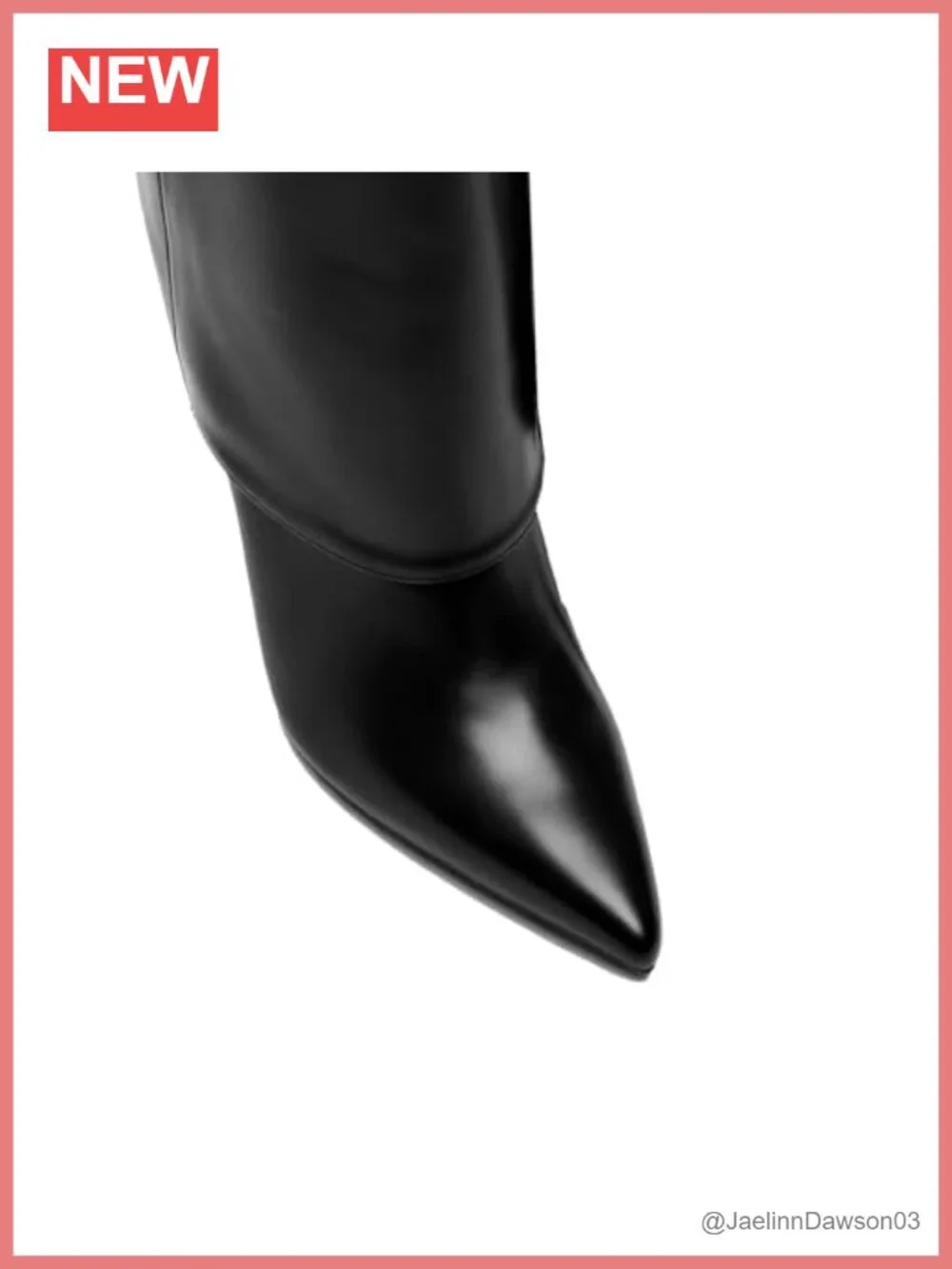 Fold Over Knee High Boots Women Pointed Toe Stiletto Heel Zip PU Leather